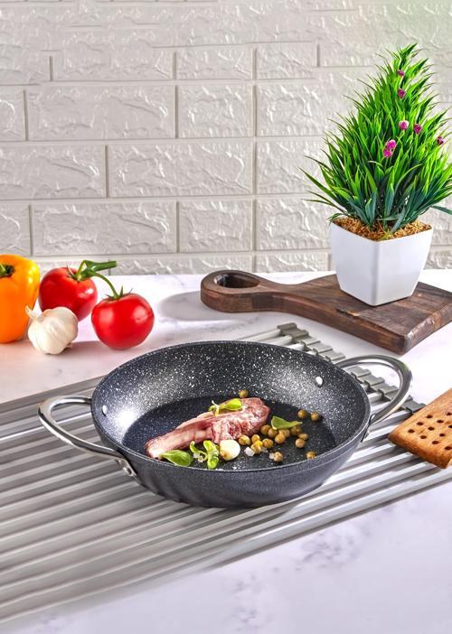 Galaksi Döküm Granit Sahan 22 Cm Siyah