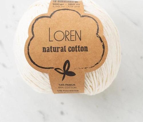 Loren Natural Cotton Krem El Örgü İpi - R083 - 33897