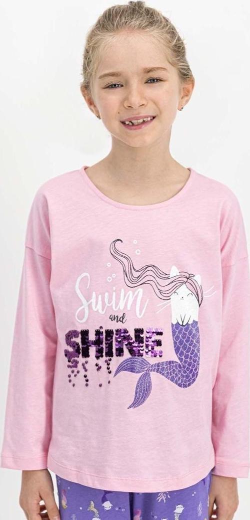 1742 1-4 Yaş Uzun Kollu Kız Çocuk Pijama Takımı