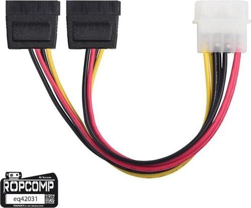 4-Pin Molex Erkek - 15-Pin SATA Güç Dönüştürücü ve Çoklayıcı Kablo