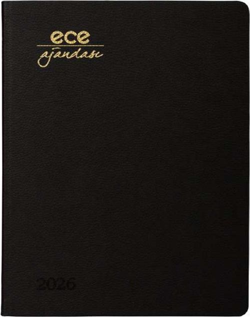 AJANDASI ALAÇATI 2026 Siyah - Haftalık 110gr. İthal Kağıt Lastikli 18,5x23,5