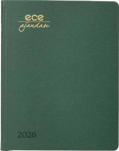 AJANDASI ALAÇATI 2026 Yeşil - Haftalık 110gr. İthal Kağıt Lastikli 18,5x23,5
