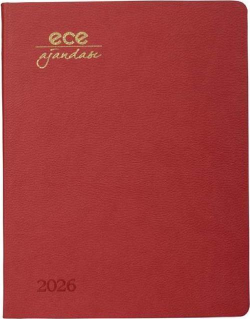 AJANDASI ALAÇATI 2026 Kırmızı - Haftalık 110gr. İthal Kağıt Lastikli 18,5x23,5