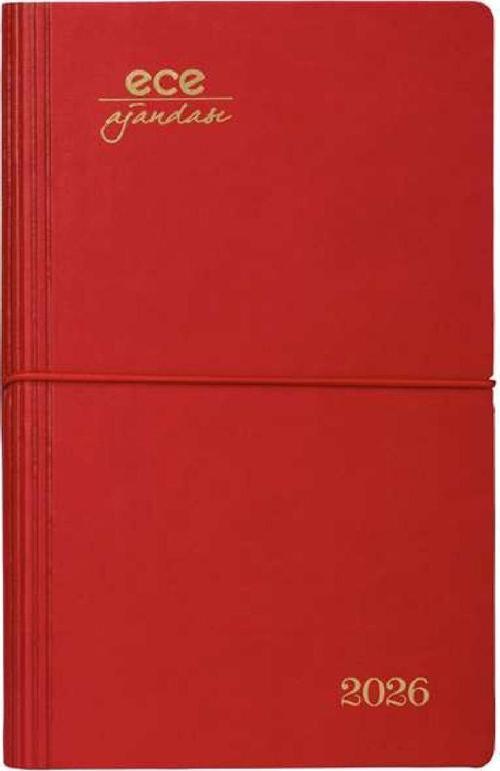 AJANDASI YENİ AKÇAY 2026 Kırmızı - Günlük Çizgili 12x18