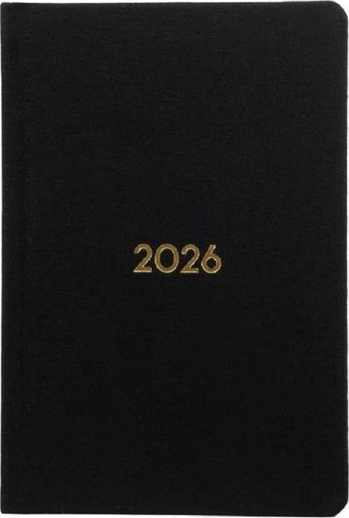 AJANDASI YENİKÖY 2026 Siyah - Haftalık Keten Sert Kapak Cep Boy 9x14