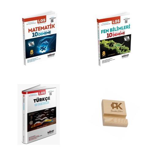 Miray LGS 8. Sınıf Matematik Fen Bilimleri ve Türkçe Denemeleri 3lü Set + Telefon Standı