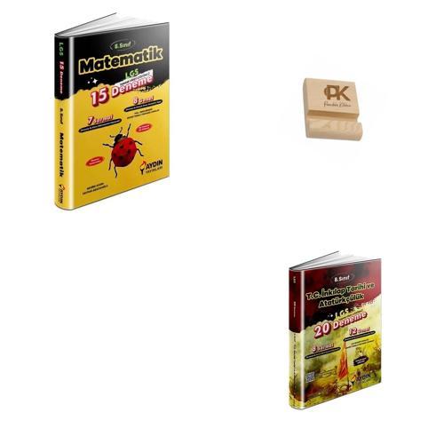 Aydın LGS 8. Sınıf Matematik (15li) ve İnkılap Tarihi (20li) Denemeleri + Telefon Standı