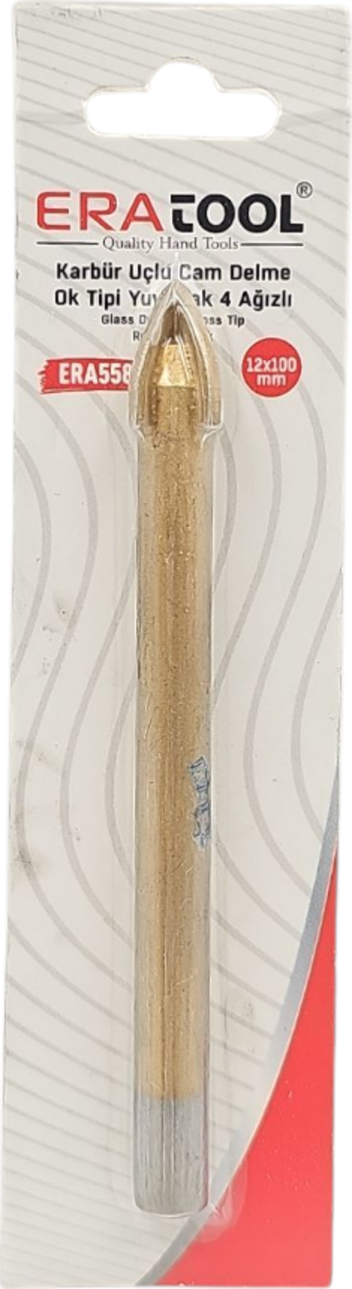 Eratool ERA55817 12x100mm Ok Tipi 4 Ağızlı Elmas Karbür Uçlu Mermer ve Seramik Delme Ucu