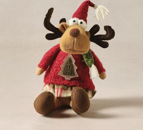 New Year Yılbaşı Henry Reindeer Peluş Obje 16x20x35 cm