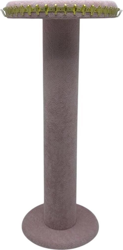 Süet Kumaş Pembe Renk 35 cm Yuvarlak Model Kolye-tesbih-bileklik Standı