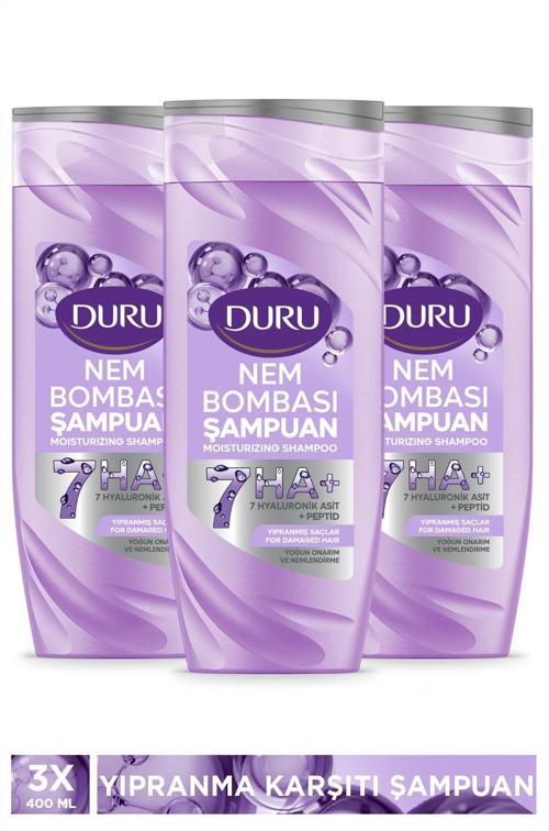 Nem Bombası Yıpranmış Saçlar İçin Yoğun Onarıcı ve Nemlendirici Şampuan 3x400 Ml