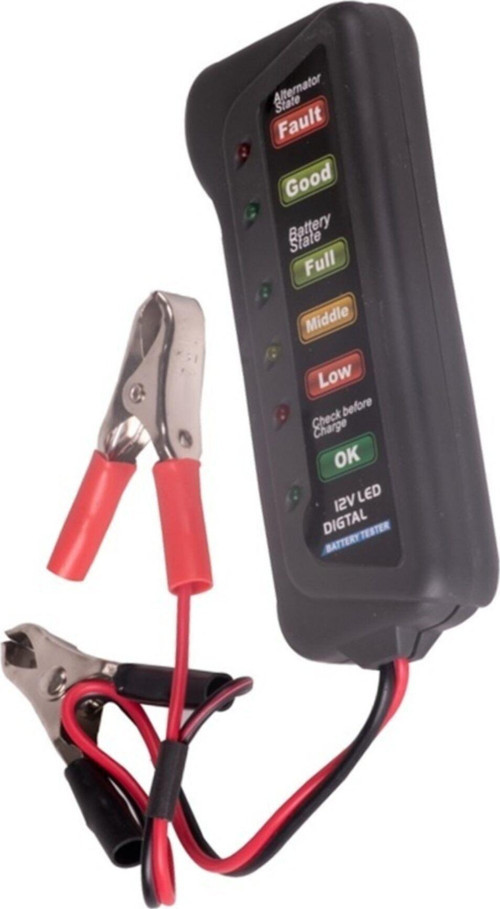 Motosiklet Akü Test Cihazı 12 Volt 6 Led Göstergeli Alternatör Durumu Motor Akü Testi