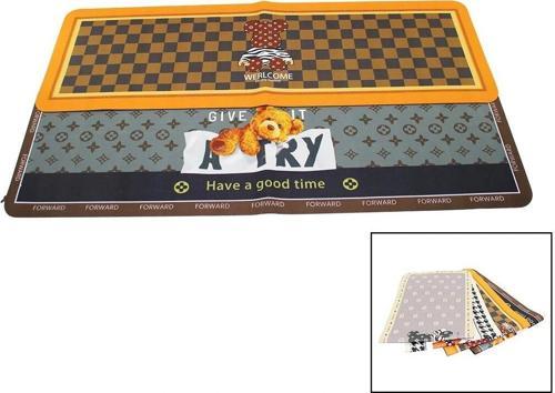 Dikdörtgen Renkli Desenli - Resimli Su Emici - Sihirli Banyo Paspası Elastik 116 X 37.5cm