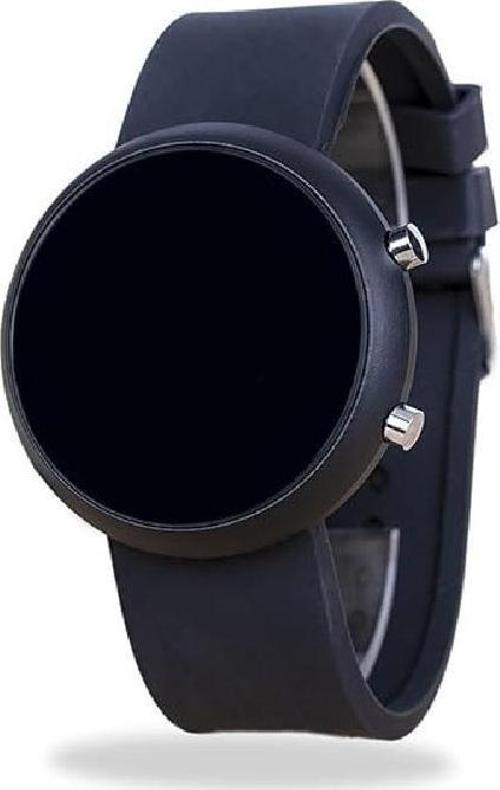 Unisex Yuvarlak LED Dijital Ekranlı Kol Saati, Siyah Silikon Kordon, Modern Tasarım