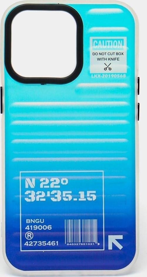 Apple iPhone 13 Pro Max Uyumlu Hologram Baskılı Silikon Kılıf, Mavi Degrade Tasarım, Koruyucu Telefon Kapağı