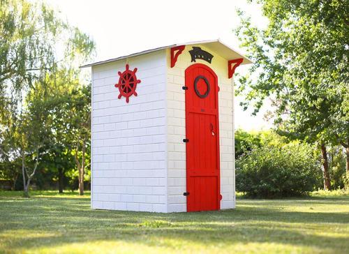 Ahşap Soyunma Kabini XL KIRMIZI