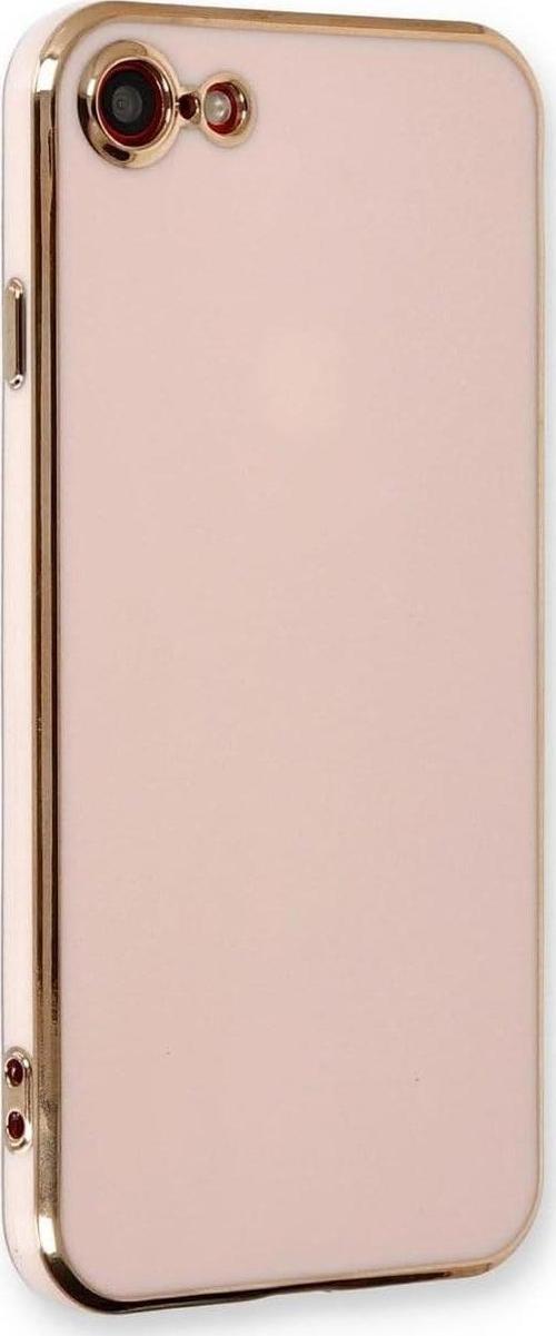 Şeffaf iPhone 8G Kılıf, Pembe Altın Çerçeveli, Ultra İnce Koruyucu Telefon Kapağı