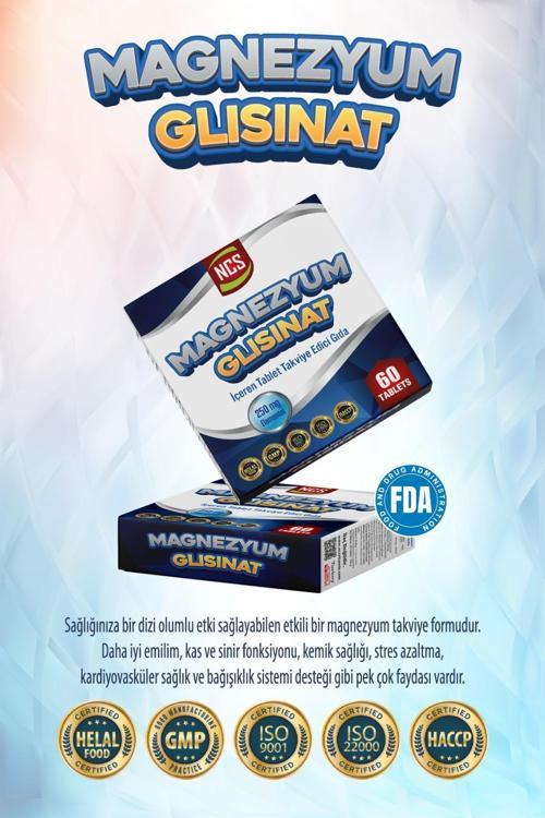 Magnezyum Glisinat 250 mg Elementel 60 Tablet Bisgilisinat