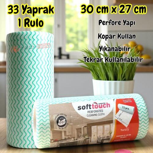 Softtex 33 Yaprak Kopar Kullan Rulo Hassas Temizlik Bezi 27x30cm