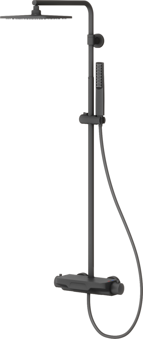 Perla Termostatik 3 Yönlü Duş Kolonu-Siyah