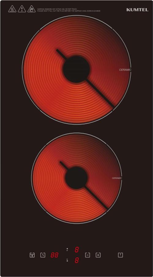 Elektrikli Vitroseramik Siyah Cam İkili Ankastre Ocak HV3-02