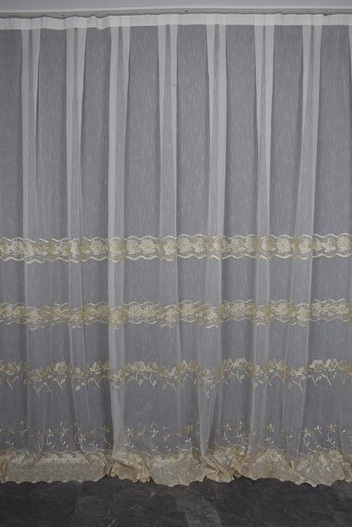 NAKIŞ 3 MODEL KREM KREM RENK TEK KANAT Hazır dikilmiş Pileli Fon Perde 300*260 cm