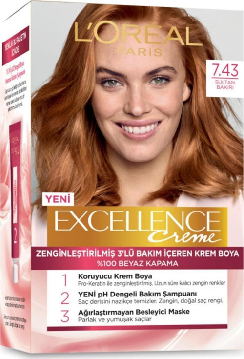 Loreal Excellence Creme Saç Boyası -7.43 Sultan Bakırı