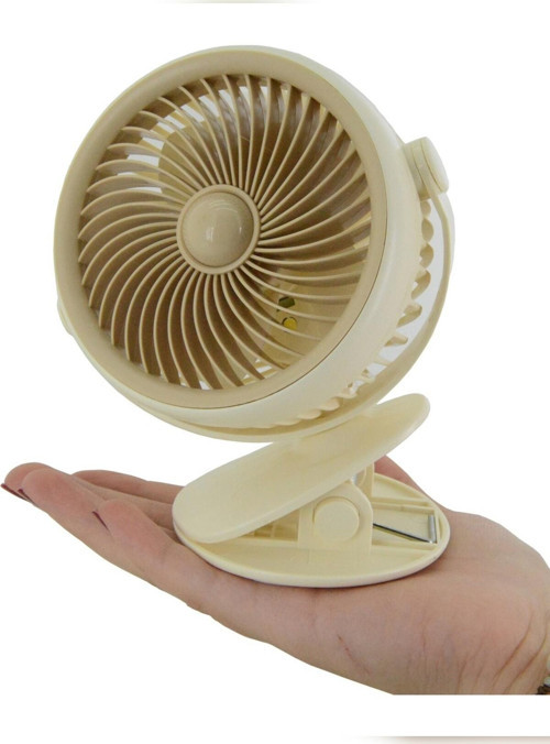 Glrtech Taşınabilir Mini Usb Şarjlı Fan Kıskaçlı Masa Kenarına 3 Kademeli Hız Ayarı Şarj Edilebilir Mini Vantilatör Soğutucu 14Cm Açık Sarı