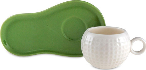 Golf Line Tek Kişilik Beyaz/yeşil Fincan Takımı