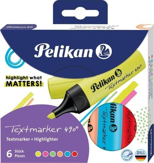 490 6'lı Canlı Renkler Fosforlu Kalem YENİ KUTULU