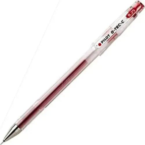 G-Tec C4 0.4mm Kapaklı Jel Kalem Kırmızı