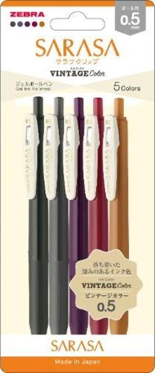 Sarasa 0.5mm Vintage Colors 5'li Kalem Seti - Set 2