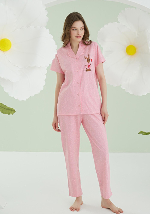Pempe Bunny Önden Düğmeli Pijama Takımı