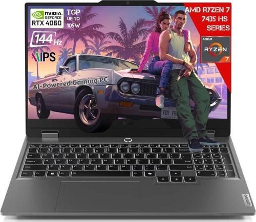 Loq 15ARP9 Aı Amd Ryzen 7-7435HS 64GB Ddr5 512GB SSD RTX4060 8gddr6 15.6 IPS 144Hz Fhd Freedos 83JC000UTR-64512 Dizüstü