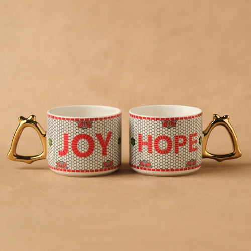 New Year Yılbaşı Jingle Bells 2 Kişilik Kupa Seti 300 ml