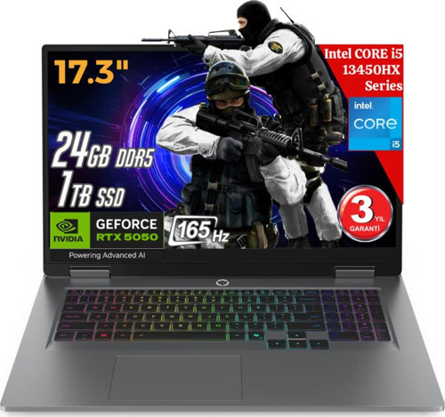 Loq 17Irx10 Aı Intel Core İ5-13450Hx 24Gb 1Tb Rtx5050 17.3 165Hz Freedos 83Jh006Btr Bilgisayar