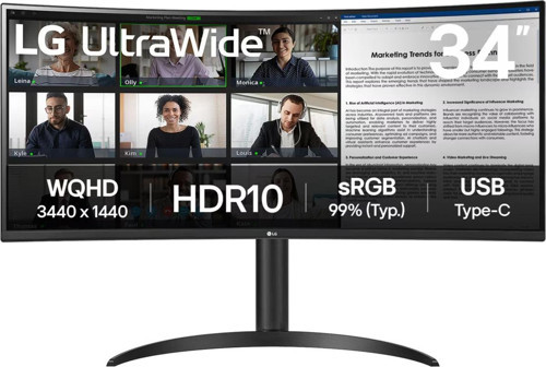 Ultrawide 34" 34Wr55Qk-B 5Ms 100Hz Usb Type-C Wqhd Kavisli (3440X1440) Ekran Monitör