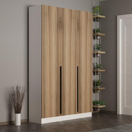 Kale 210 Cm 3 Kapaklı 1B Raf Portmanto Beyaz Dore Plus