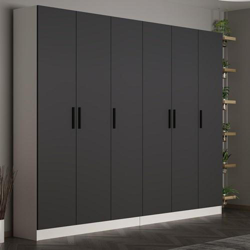 Kale 210 Cm 6 Kapaklı 2B Raf Portmanto Beyaz Antrasit