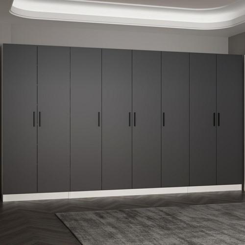 Kale 210 Cm 8 Kapaklı 6B Raf Portmanto Beyaz Antrasit