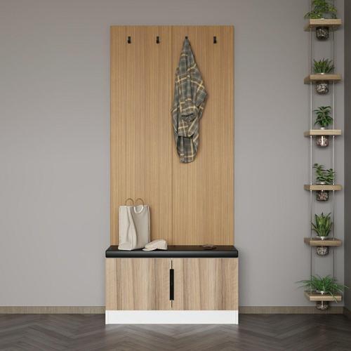 Kale Dekor Panel Ayakkabılık Minderli Beyaz Dore Plus