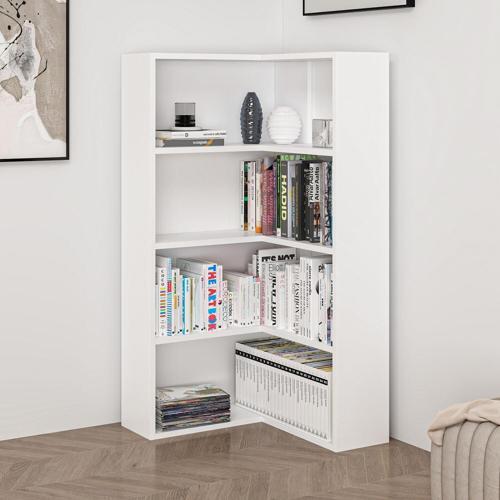 Adel 3 Raflı Köşe Kitaplık - Beyaz