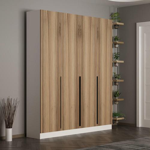 Kale 210 Cm 4 Kapaklı 2B Raf Portmanto Beyaz Dore Plus