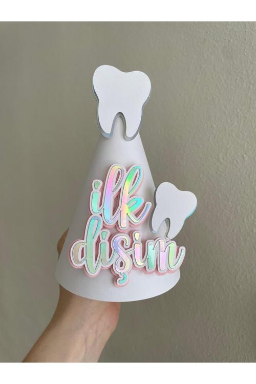 İlk Dişim Bebek Karton Parti Şapkası Diş Buğdayı Dişim Çıktı Fotoğraf Çekimi Süsü