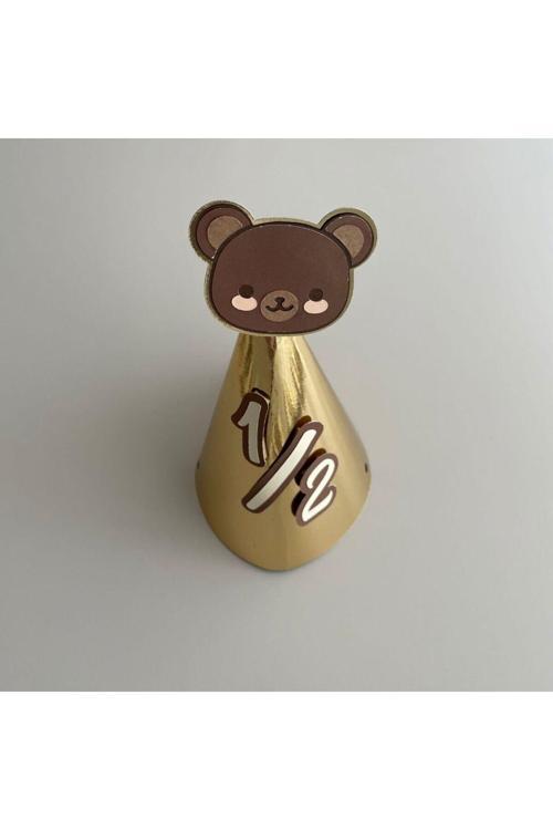 Ayıcık Konsept Yarım Yaş Kukuleta Parti Şapkası