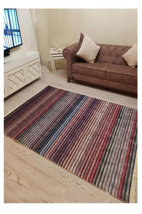 Renbow Kaymaz Tabanlı Yıkanabilir Halı Kilim Yolluk Renkli