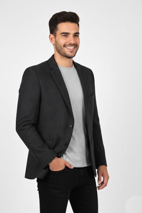 Erkek Kışlık Kumaş Tek Ceket 4 Drop BGL-ST04983