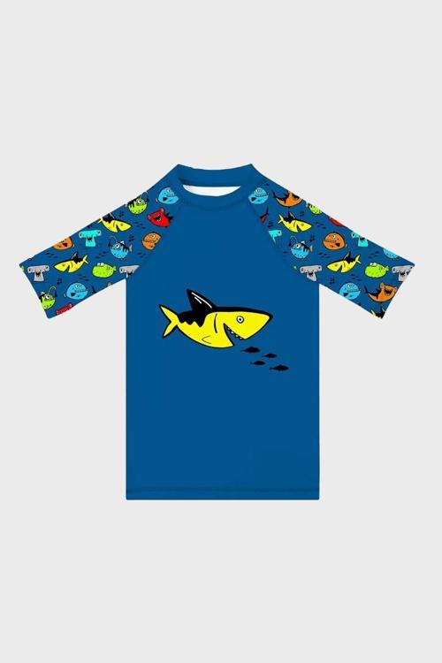 Aquatic Desenli Kolay Kuruyan Uv Korumalı Erkek Çocuk T Shirt ST2531000001 PETROL