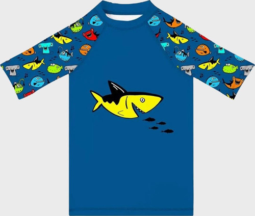 Aquatic Desenli Kolay Kuruyan Uv Korumalı Erkek Çocuk T Shirt ST2531000001 PETROL
