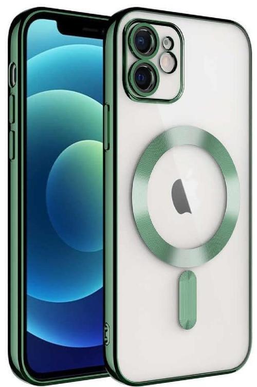 Silikon iPhone 12 Kılıfı, Koyu Yeşil, Kablosuz Şarj Uyumlu, Darbe Karşıtı Koruyucu Kapak